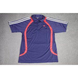 Adidas Golf Polo Shirt Men L Blue/Red Activewear Point Collared Logo Embroidered